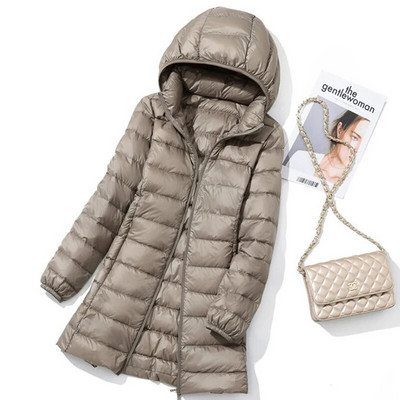 SEDUTMO téli hosszú női pehelykabát, nagy méretű, 5XL ultrakönnyű vékony pufferkabát vékony alkalmi, eltávolítható kapucnis Parka ED1580