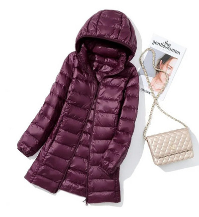 SEDUTMO téli hosszú női pehelykabát, nagy méretű, 5XL ultrakönnyű vékony pufferkabát vékony alkalmi, eltávolítható kapucnis Parka ED1580