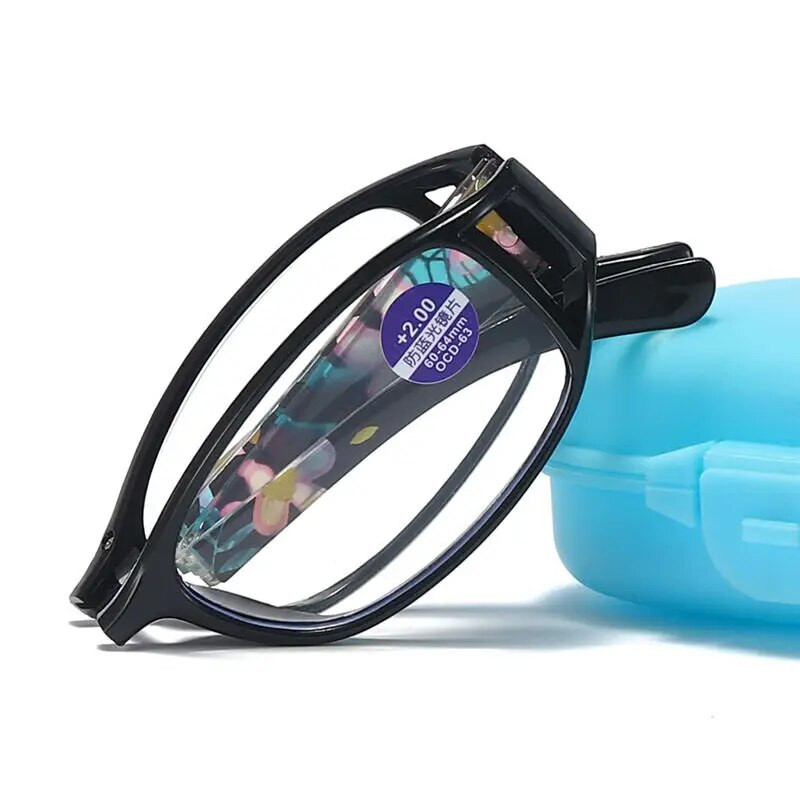 2022. gada Jaunas modes salokāmas lasīšanas brilles vīriešiem Sieviešu pret zilu staru pret nogurumu pilna rāmja pārnēsājamas brilles ar oriģinālo kastīti
