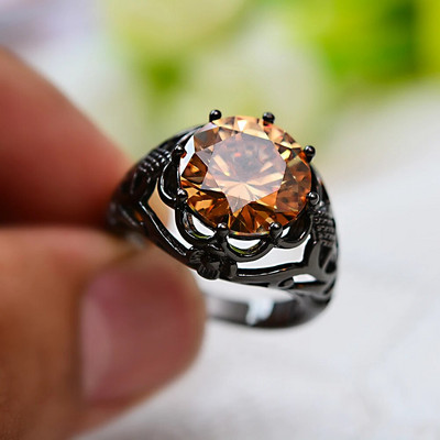 Boho zili violeti rozā sarkani akmens apaļas kāzu lentes sievietēm vīriešu varavīksnes cirkons melnā zelta krāsā saderināšanās gredzeni sievietēm vīriešiem