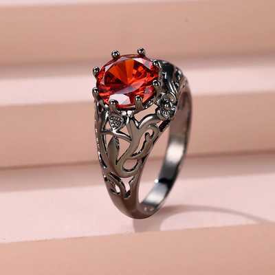 Boho zili violeti rozā sarkani akmens apaļas kāzu lentes sievietēm vīriešu varavīksnes cirkons melnā zelta krāsā saderināšanās gredzeni sievietēm vīriešiem