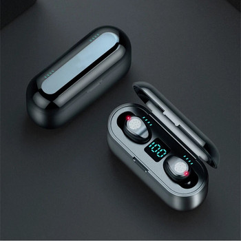 Bluetooth слушалки F9-8LED TWS Безжични слушалки Sports Touch Mini Earbud Стерео бас слушалки с калъф за зареждане Hifi