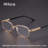 Ahora Men Glass Lens Metal Reading Γυαλιά Πρεσβυωπίας κατά της κούρασης Με 0 +0,5 0,75 1,0 1,25 1,5 1,75 2,0 2,5 2,75 3,0 έως 6,0