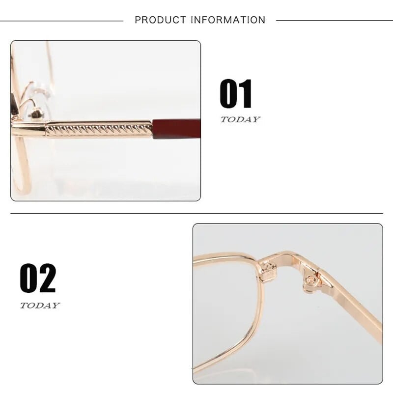 Ahora Men Glass Lens Metal Reading Γυαλιά Πρεσβυωπίας κατά της κούρασης Με 0 +0,5 0,75 1,0 1,25 1,5 1,75 2,0 2,5 2,75 3,0 έως 6,0
