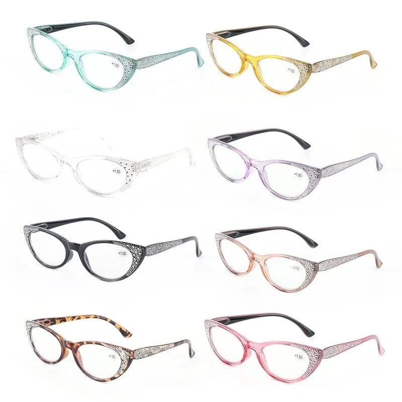 BEGREAT Diamond Cat Eye Reading Γυαλιά Γυναικεία Vintage Σκελετός Πολύχρωμη Σχεδιαστής Μόδα Presbyopic Γυαλιά Diopte+175 +225 +275