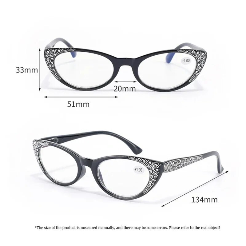 BEGREAT Diamond Cat Eye Reading Γυαλιά Γυναικεία Vintage Σκελετός Πολύχρωμη Σχεδιαστής Μόδα Presbyopic Γυαλιά Diopte+175 +225 +275