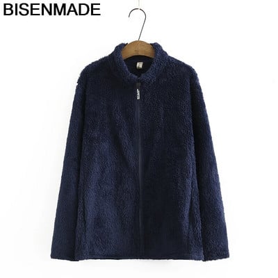 BISENMADE Дамски есенни палта с голям размер 2020 Ново свободно зимно кадифено яке