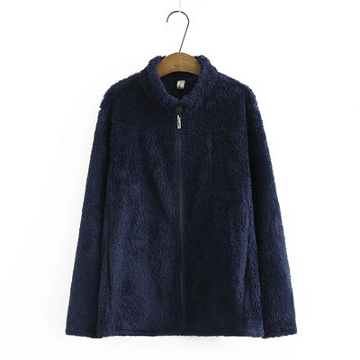 BISENMADE Plus Size γυναικεία φθινοπωρινά παλτό 2020 Νέο φαρδύ χειμωνιάτικο βελούδινο μπουφάν