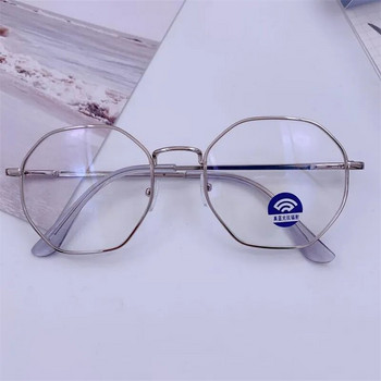 Мъжки винтидж анти синя светлина Минус очила Рамки с кръгла степен Дамски лещи за късогледство Очила за късогледство 0 -1,0 -1,5 -2,0 до -6,0