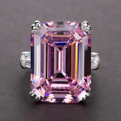 Huitan Luxusný Solitaire Veľký obdĺžnik CZ Dámsky snubný prsteň Zásnubný prsteň Večerná párty Elegantné dámske módne šperky Darčeky