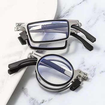Φορητά έξυπνα αναδιπλούμενα γυαλιά ανάγνωσης Blue Light Blocking για άνδρες Μεταλλικά στρογγυλά τετράγωνα γυαλιά γέροντα Διόπτρες Presbyopia Gafas