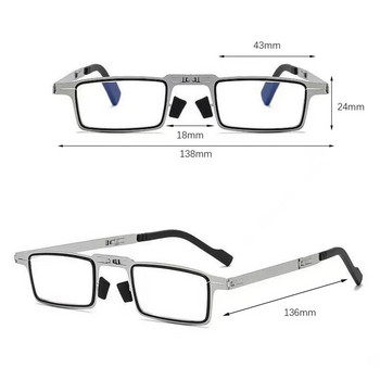 Преносими интелигентни сгъваеми очила за четене, блокиращи синя светлина за мъже, метални кръгли квадратни очила за старейшини, диоптри, пресбиопия Gafas