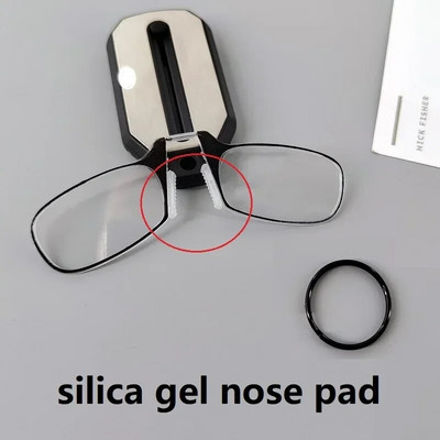 Ochelari de lectură cu agrafă pe nas Ochelari de lectură plianți fără picioare, ultraușoare, cu breloc, bărbați, femei, mini ochelari portabili pentru prezbiocie +1,0 până la +3,0