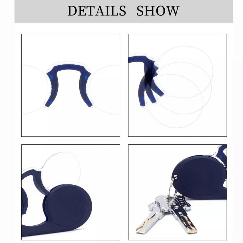 NONOR Γυαλιά ανάγνωσης τσέπης με κλιπ μύτης σιλικόνης για άνδρες Γυναικεία φορητά TR γυαλιά ανάγνωσης χωρίς πλαίσιο