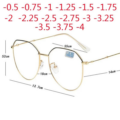 Metalinis netaisyklingas daugiakampis trumparegystė Akiniai Moteriški Vyriški Receptiniai akiniai Akiniai -0,5 -0,75 -1 -1,25 -1,5 -2 -2,5 -3 -3,5 -4