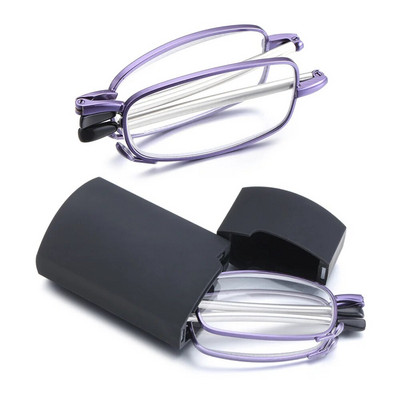 Hot Fashion Ανδρικά Γυαλιά Γυναικείου Σχεδίου ΜΙΝΙ Πτυσσόμενα Μικρά Γυαλιά Σκελετός Μαύρα Μεταλλικά Γυαλιά Με Γνήσιο Κουτί Φορητό