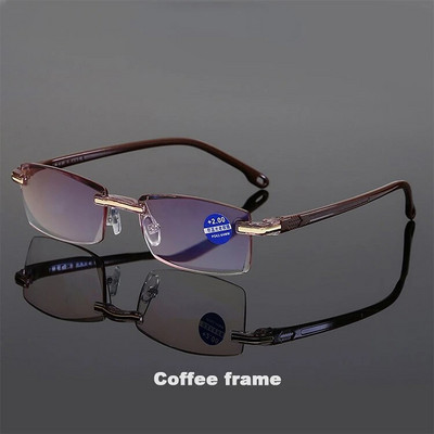 Jaunas modes zilu gaismu bloķējošas lasīšanas brilles sievietēm: dimanta griezuma malas, bez rāmja un HD kvalitāte! Vīriešu brilles