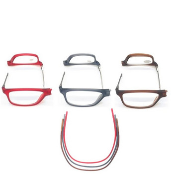 PANDER Регулируеми висящи очила за пресбиопия на врата Мъжки постоянни магнитни преносими очила за четене Дамски квадратни гафи с пълна рамка