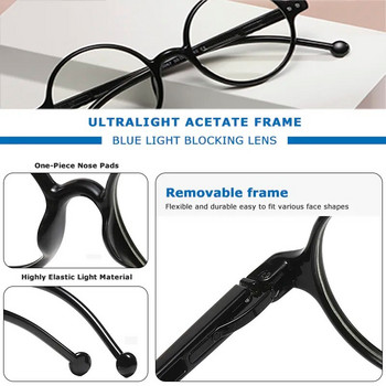 CRIXALIS Ретро кръгли очила за четене за мъже Прозрачни рамки за очила Дамски сини противосветлинни очила Оптични модерни Пресбиопия