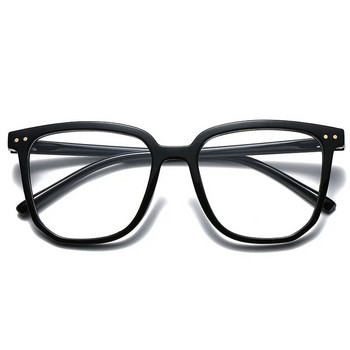 Винтидж очила с черна рамка, блокиращи синята светлина, Матирани очила с голяма рамка, кръгло лице, показващи тънкост за жени, против синя светлина