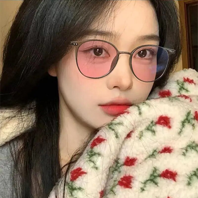 Zilu gaismu bloķējošas tuvredzības brilles sievietēm vīriešiem dators Lielizmēra, caurspīdīgas, apaļas tuvredzīgas brilles, mīnus dioptrijas no 0 līdz -6,0