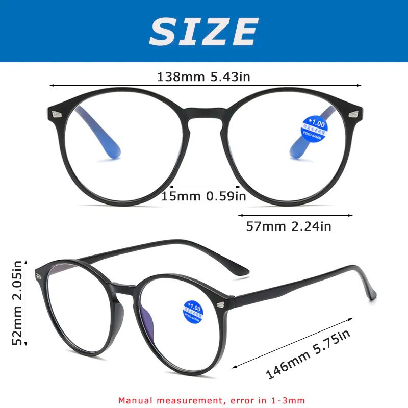 CRIXALIS Retro Anti Blue Light Lasīšanas brilles Sieviešu apaļas modes Presbiopija Brilles Sieviešu Dators Recepšu brilles