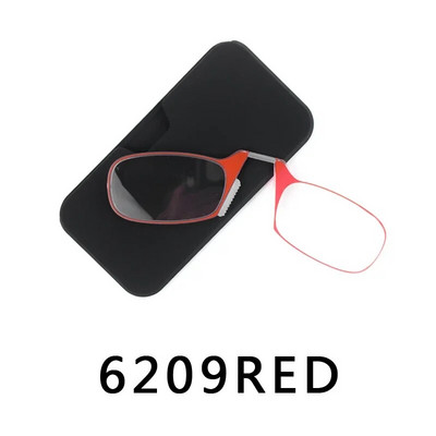 Orrclipes olvasószemüvegek halánték nélkül Férfi Tr90 Focus Plus Hordozható habosított orrszemüvegek Átlátszó szemüvegtok