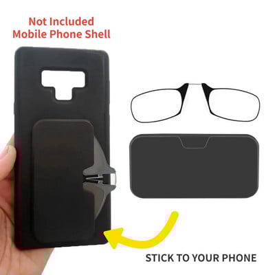 Γυαλιά ανάγνωσης με κλιπ μύτης Πτυσσόμενα γυαλιά υπερελαφρών μπρελόκ χωρίς πόδια Ανδρικά γυναικεία Μίνι φορητά γυαλιά πρεσβυωπίας +1,0 έως +3,0