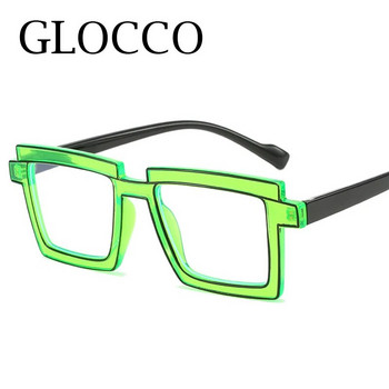 Модни неправилни квадратни зелени рамки за очила 2023 Луксозни дизайнерски неонови рамки за очила Унисекс очила за четене против синя светлина