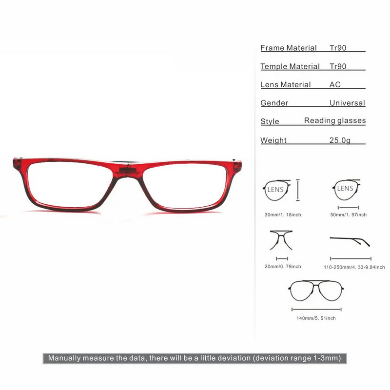 Magnetiliste lugemisprillide prillide raam magnetiga meestele koos Anti Blue Light arvutiprillide läbipaistva raamiga naistele TR90
