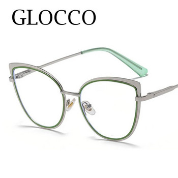 Винтидж котешко око Анти-сини светли метални рамки за очила Дамски оптични прозрачни очила за четене Очила за пресбиопия Женски 0~+6