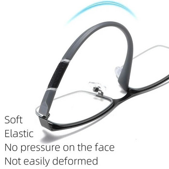 Ανδρικά επαγγελματικά γυαλιά ανάγνωσης με μισό πλαίσιο σχεδίασης μόδας γραφείου Presbyopia Γυαλιά οράσεως HD TR90 Anti-Blue Light Diopter