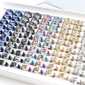 10/20 gab./partija Modes maisījuma stila dobi svītru panku tapas nerūsējošā tērauda gredzeni rotaslietas sievietēm vīriešu ballītēm modernu dāvanu vairumtirdzniecība