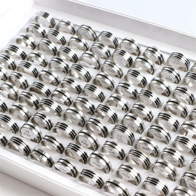 10/20 gab./partija Modes maisījuma stila dobi svītru panku tapas nerūsējošā tērauda gredzeni rotaslietas sievietēm vīriešu ballītēm modernu dāvanu vairumtirdzniecība