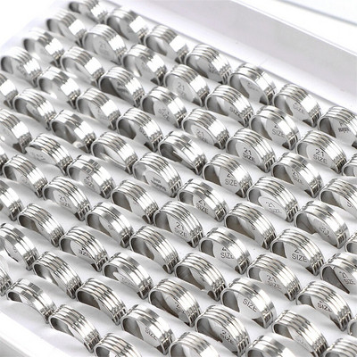 10/20 gab./partija Modes maisījuma stila dobi svītru panku tapas nerūsējošā tērauda gredzeni rotaslietas sievietēm vīriešu ballītēm modernu dāvanu vairumtirdzniecība