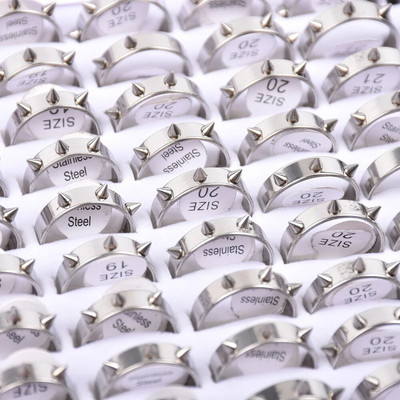 10/20 gab./partija Modes maisījuma stila dobi svītru panku tapas nerūsējošā tērauda gredzeni rotaslietas sievietēm vīriešu ballītēm modernu dāvanu vairumtirdzniecība