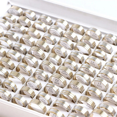 10/20 gab./partija Modes maisījuma stila dobi svītru panku tapas nerūsējošā tērauda gredzeni rotaslietas sievietēm vīriešu ballītēm modernu dāvanu vairumtirdzniecība