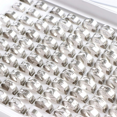 10/20 gab./partija Modes maisījuma stila dobi svītru panku tapas nerūsējošā tērauda gredzeni rotaslietas sievietēm vīriešu ballītēm modernu dāvanu vairumtirdzniecība