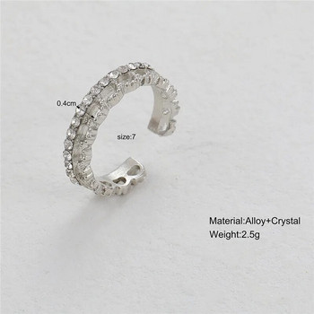 2023 Ροζ κρύσταλλο ακανόνιστο δαχτυλίδια καρδιάς Vintage Ζιργκόν Opal Love Open Ring Y2K Λαμπερά δαχτυλίδια ζιργκόν για γυναίκες Δώρο κοσμήματα