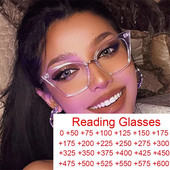 Jauns modes caurspīdīgs briļļu ietvars sievietēm vīriešiem Luksusa zīmola Anti Blue Light datora brilles Retro kaķu acu lasīšanas brilles +3