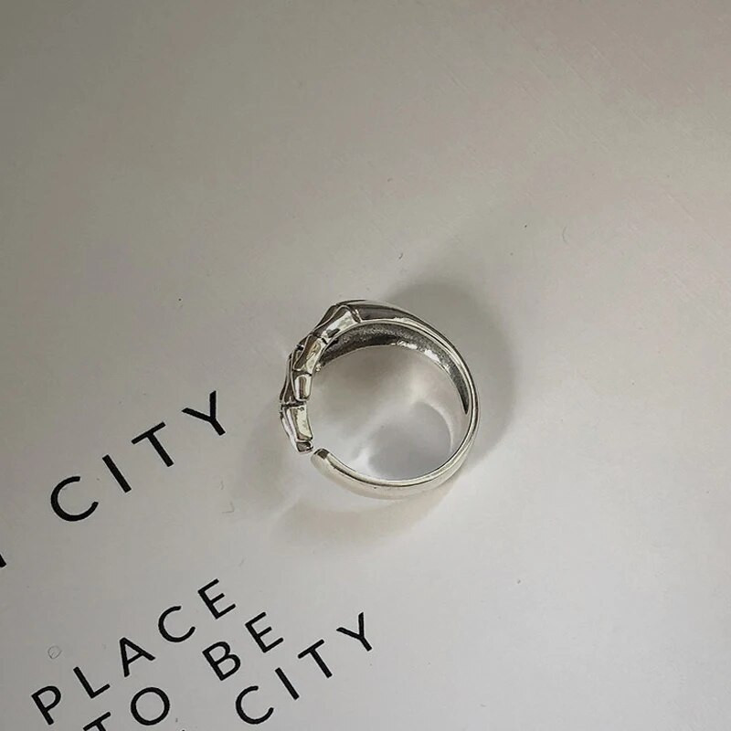 Trend Punk δαχτυλίδι με δυνατότητα αλλαγής μεγέθους για γυναίκες άντρες Κορίτσι Rock Vintage Creative Skeleton Hand Loop Gothic Finger Rings Δώρο κοσμήματα για πάρτι