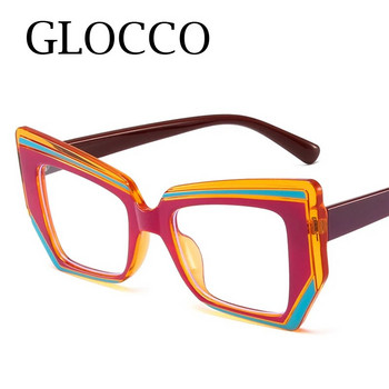 Модни неправилни квадратни очила за четене против синя светлина Жени Мъже Маркови дизайнерски цветни контрастни TR90 Очила за пресбиопия Bril