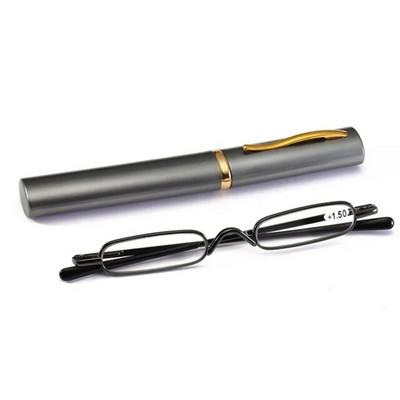 IENJOY Μικρά Γυαλιά Ανάγνωσης με Μεταλλική Θήκη Ανδρικά Γυναικεία Γυαλιά Ανάγνωσης Μίνι φορητό στυλό Πρεσβυωπικά γυαλιά 2.0 1.0 1.5 2.5