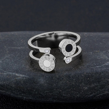 TYO Fashion Design Ρωμαϊκοί Αριθμοί Δαχτυλίδια από ανοξείδωτο ατσάλι κυβικά ζιρκονία για γυναίκες Ανδρικά αξεσουάρ κοσμήματα αρραβωνιαστικών κρυστάλλων