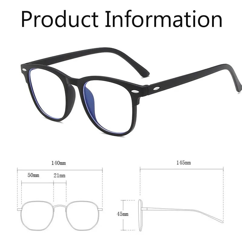 Trend Blue Light Tuvredzība Brilles Unisex Jaunas modes tuvredzīgas brilles Vīriešu Sieviešu Luksusa Skaidras Recepšu brilles