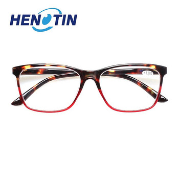 Очила за четене Henotin, пружинна панта, правоъгълна рамка, мъже и жени, HD четец, очила, диоптър 0~600
