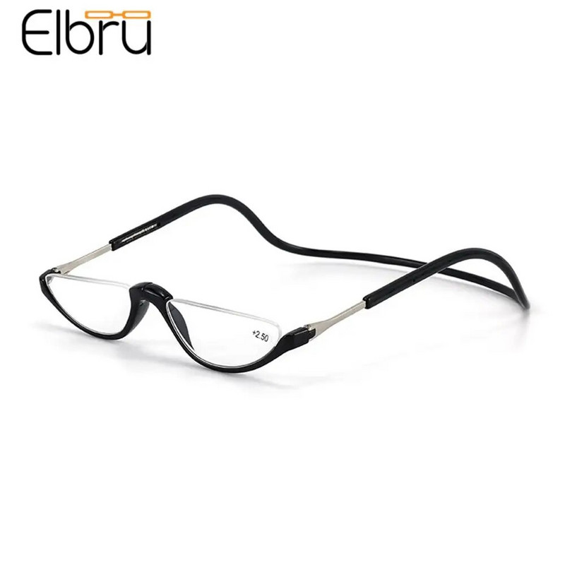 Elbru salokāmas pavadas kakla lasīšanas brilles vīriešiem sievietēm HD modes pusrāmja magnēts pret nogurumu Presbiofija Brilles