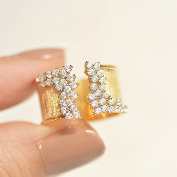 Huitan Trendy Πολυτελές Χρυσό Δαχτυλίδι Κυβικό Ζιργκόν Γυναικείο Μοντέρνο Δαχτυλίδι με Φαρδιά Ζιρκόνιο Γυναικείο Κοσμήματα Drop Shipping