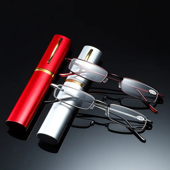Γυαλιά υπολογιστή με κουτί Mini Tube Case Φορητή Unisex Πρεσβυωπικά Γυαλιά Ανάγνωσης Γυναικεία Ανδρικά Δοχείο Πέννα Presbyopia