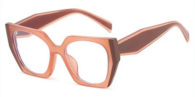 Liela izmēra daudzstūra kvadrātveida pretzilas gaismas lasīšanas brilles sievietēm modes dizaineru krāsu kontrasts TR90 neona presbiopijas brilles